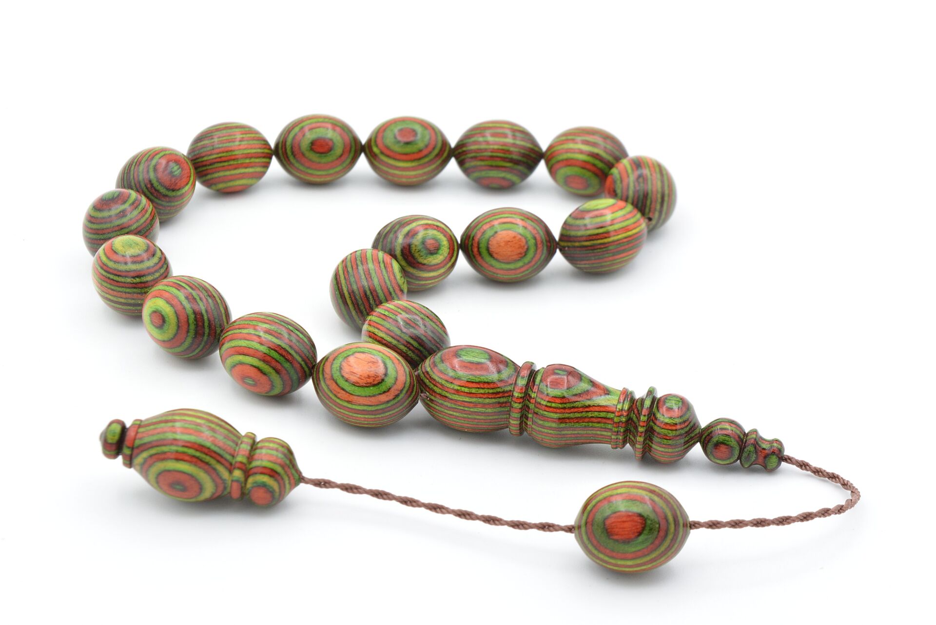 Sistemli Küre Kesim Kırmızı Yeşil Kafur Ağacı Efe Maskot Tesbih