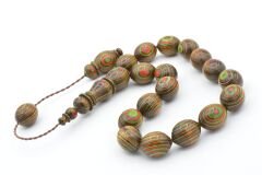 Sistemli Küre Kesim Kırmızı Yeşil Kafur Ağacı Efe Maskot Tesbih