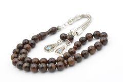 Küre Kesim Hareli Kahverengi Beyrut Kehribarı Tesbih 8 Mm