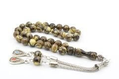 Küre Kesim Hareli Kahverengi Beyrut Kehribarı Tesbih 8 Mm