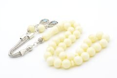 Küre Kesim Hareli Beyaz Beyrut Kehribarı Tesbih 8 Mm