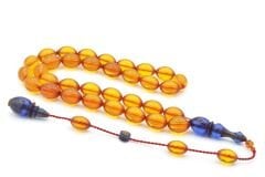 Bünyamin Barlak İmzalı Beyzi Kesim Sarı Lacivert Ateş Kehribar Tesbih