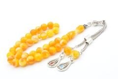 Küre Kesim Hareli Turuncu Beyrut Kehribarı Tesbih 8 Mm