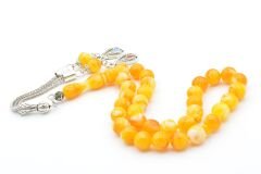 Küre Kesim Hareli Turuncu Beyrut Kehribarı Tesbih 8 Mm