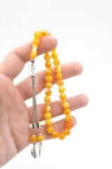 Küre Kesim Hareli Turuncu Beyrut Kehribarı Tesbih 8 Mm