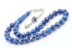 Küre Kesim Hareli Lacivert Beyrut Kehribarı Tesbih 10 Mm