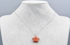 Hakiki Doğal Jasper Taşı Yıldız Kolye Ucu 1.Kalite