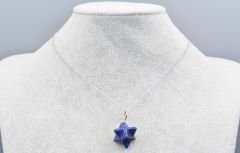 Hakiki Doğal Lapis Lazuli Taşı Merkaba Kolye Ucu 1.Kalite