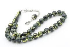 Küre Kesim Sarı Yeşil Beyrut Kehribarı Tesbih 10 Mm