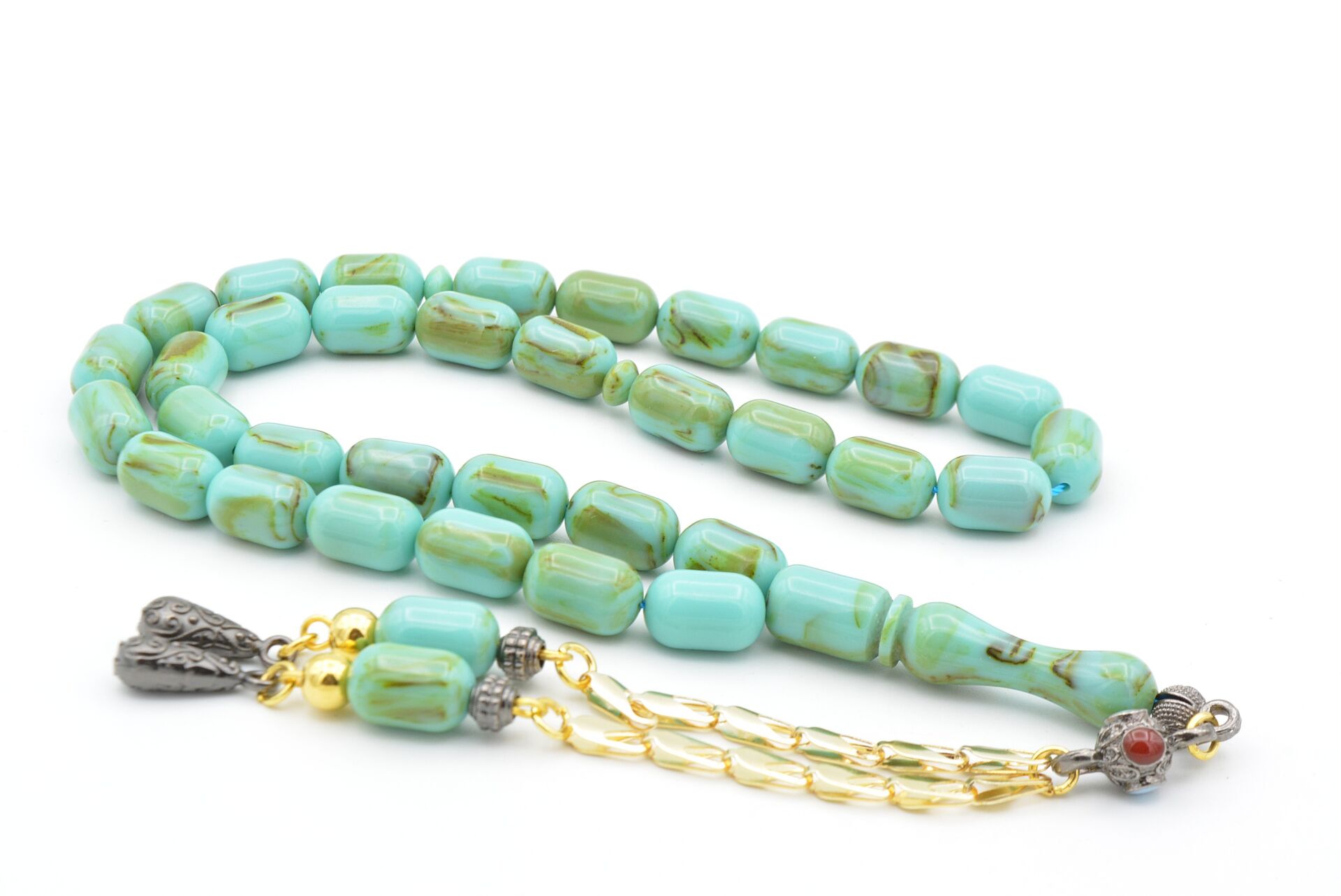 Kapsül Kesim Hareli Turkuaz Beyrut Kehribar Tesbih