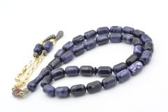 Kapsül Kesim Hareli Koyu Lacivert Beyrut Kehribar Tesbih