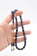 Kapsül Kesim Hareli Koyu Lacivert Beyrut Kehribar Tesbih