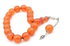 Fıçı Kesim Hareli Turuncu Sıkma Kehribar Efe Maskot Tesbih