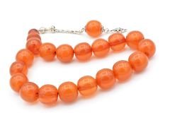 Fıçı Kesim Hareli Turuncu Sıkma Kehribar Efe Maskot Tesbih