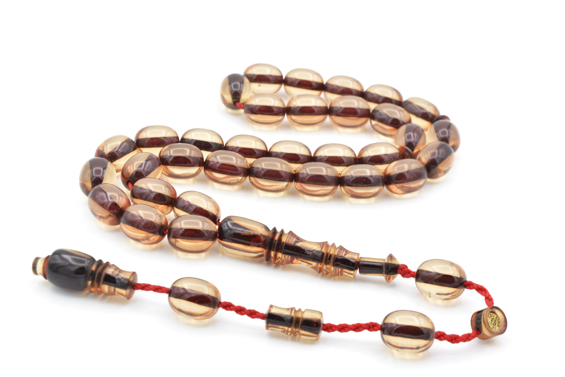 Ebu Sırr İmzalı Tombul Beyzi Kesim İri Boy Şeffaf Katalin Tesbih