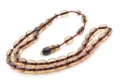 Ebu Sırr İmzalı Tombul Beyzi Kesim İri Boy Şeffaf Katalin Tesbih