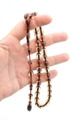 Ebu Sırr İmzalı Tombul Beyzi Kesim İri Boy Şeffaf Katalin Tesbih