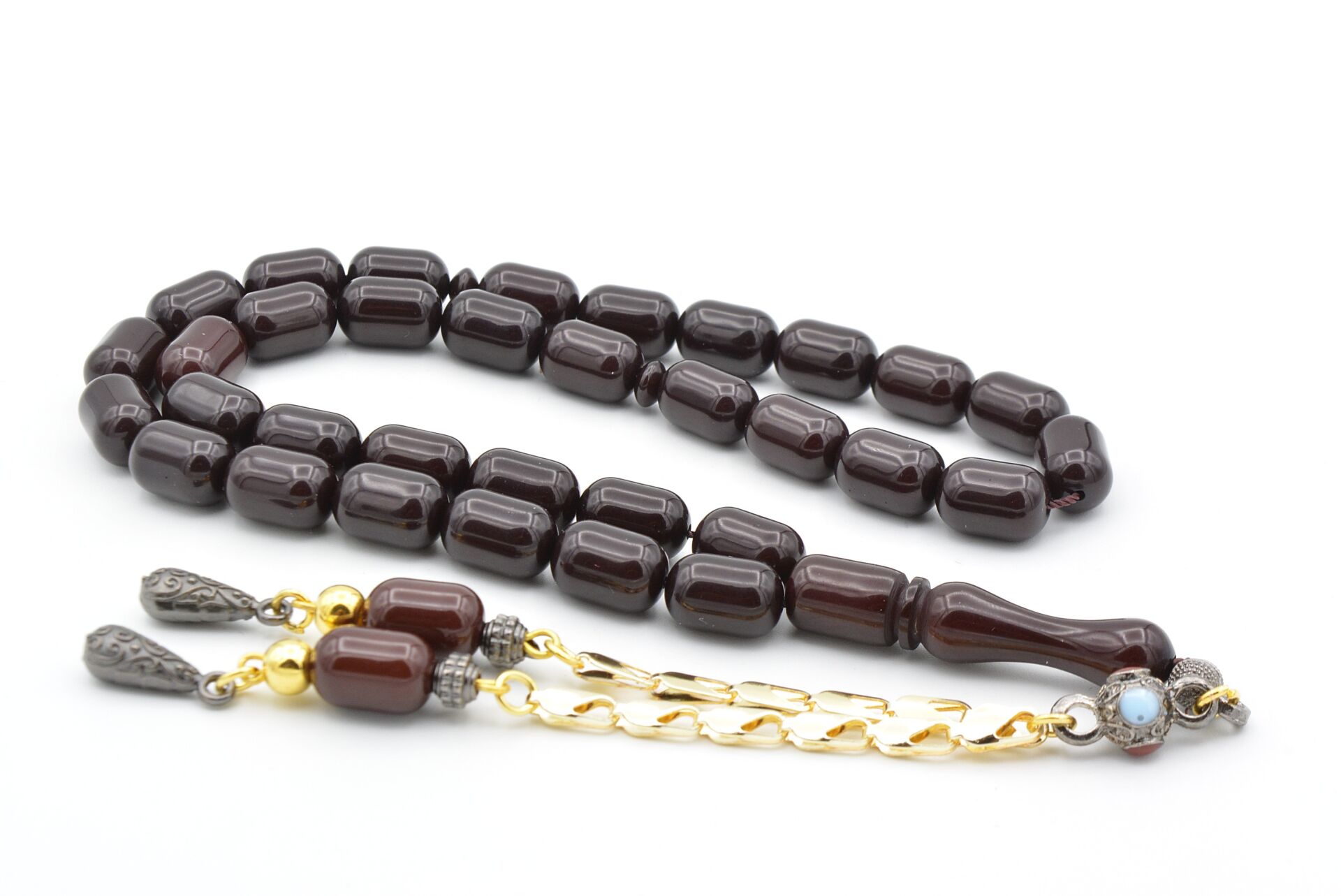 Kapsül Kesim Bordo Beyrut Kehribar Tesbih