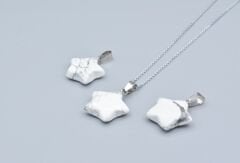 Hakiki Doğal Havlit Taşı Yıldız Kolye Ucu 1.Kalite