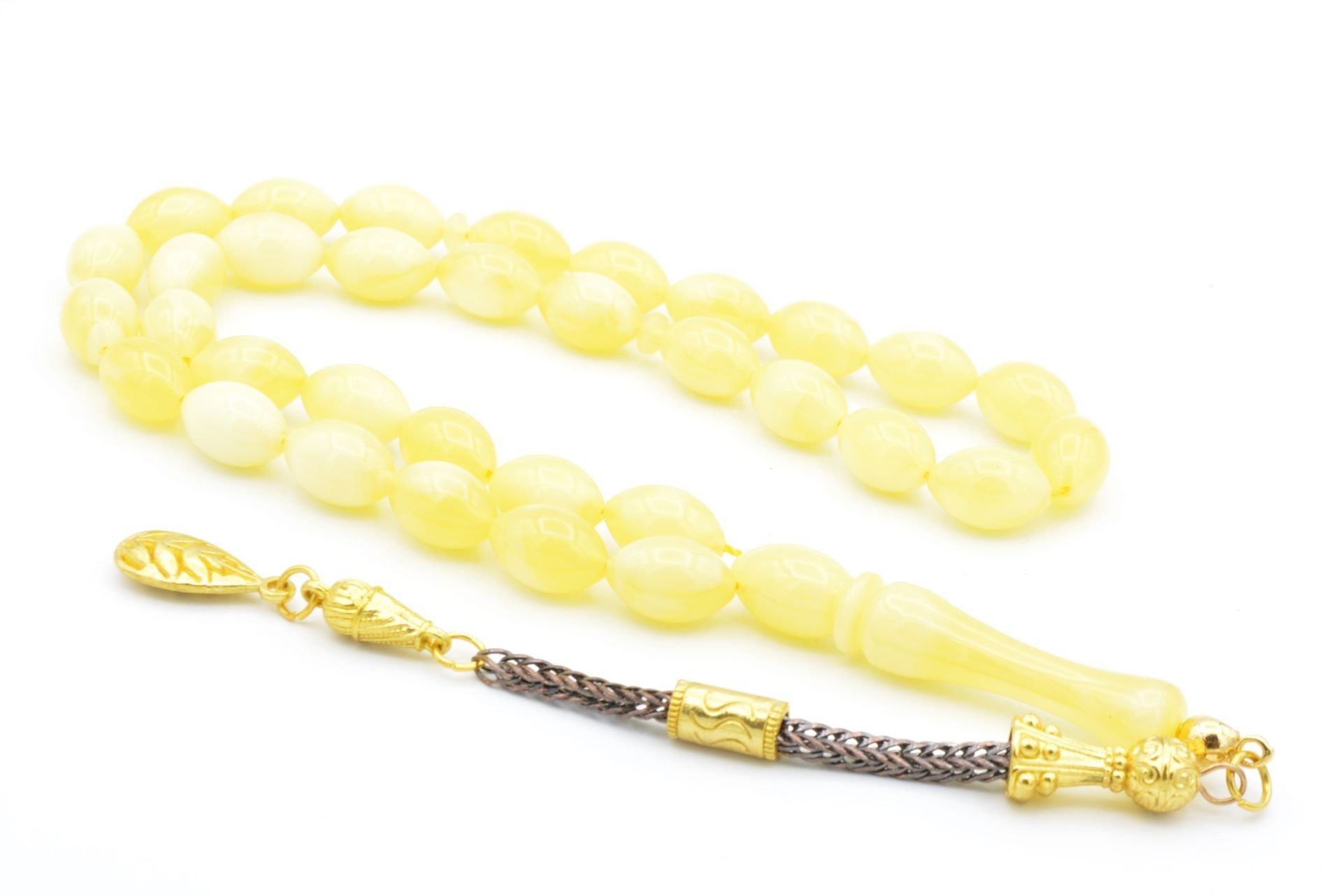 Beyzi Kesim İri Boy Beyrut Damla Kehribar Tesbih