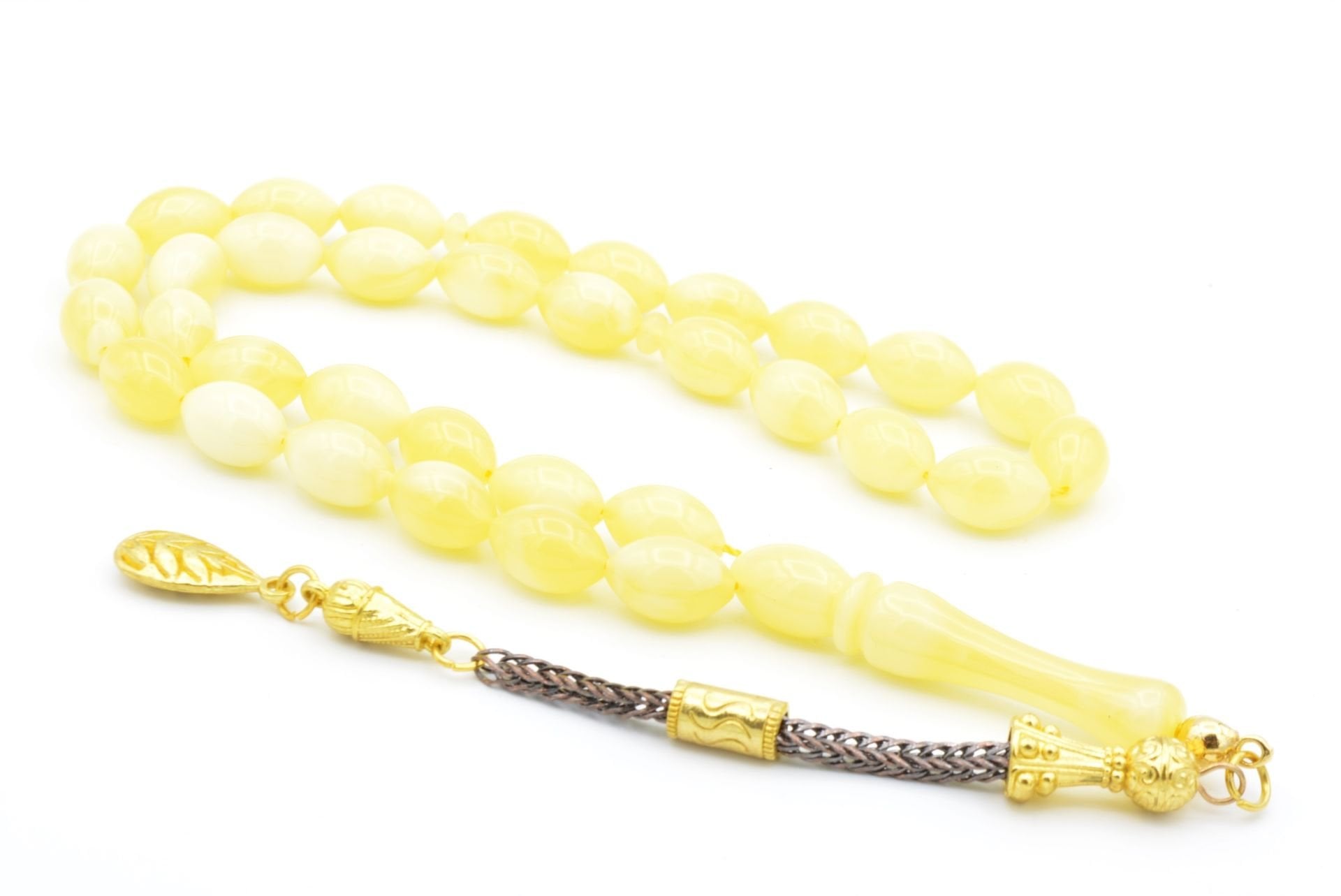 Beyzi Kesim İri Boy Beyrut Damla Kehribar Tesbih