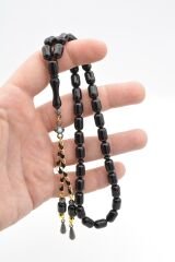 Kapsül Kesim Siyah Beyrut Kehribar Tesbih