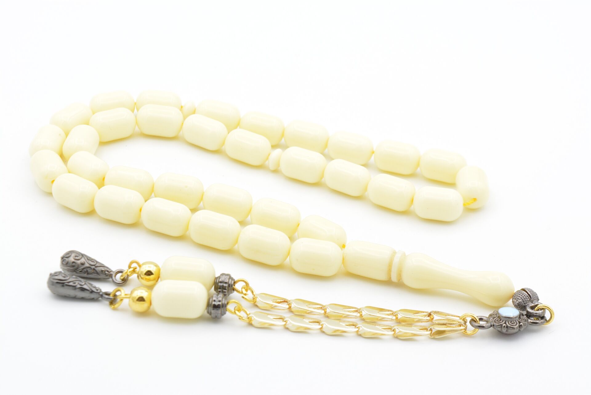 Kapsül Kesim Beyaz Beyrut Kehribar Tesbih