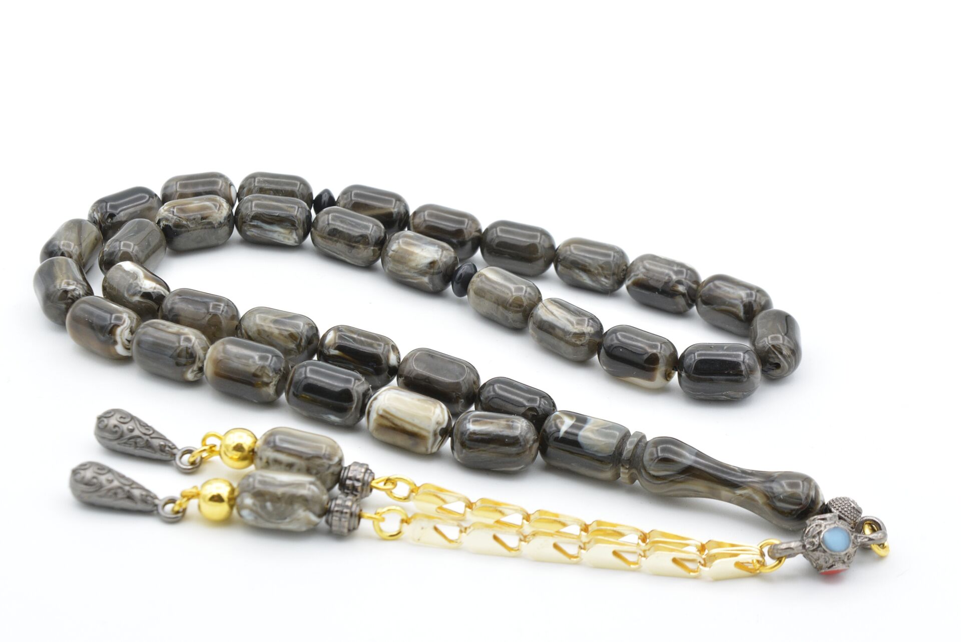 Kapsül Kesim Hareli Gri Beyrut Kehribar Tesbih