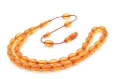 Usta İşi Beyzi Kesim Günlük Boy Şeffaf Sıkma Kehribar Tesbih