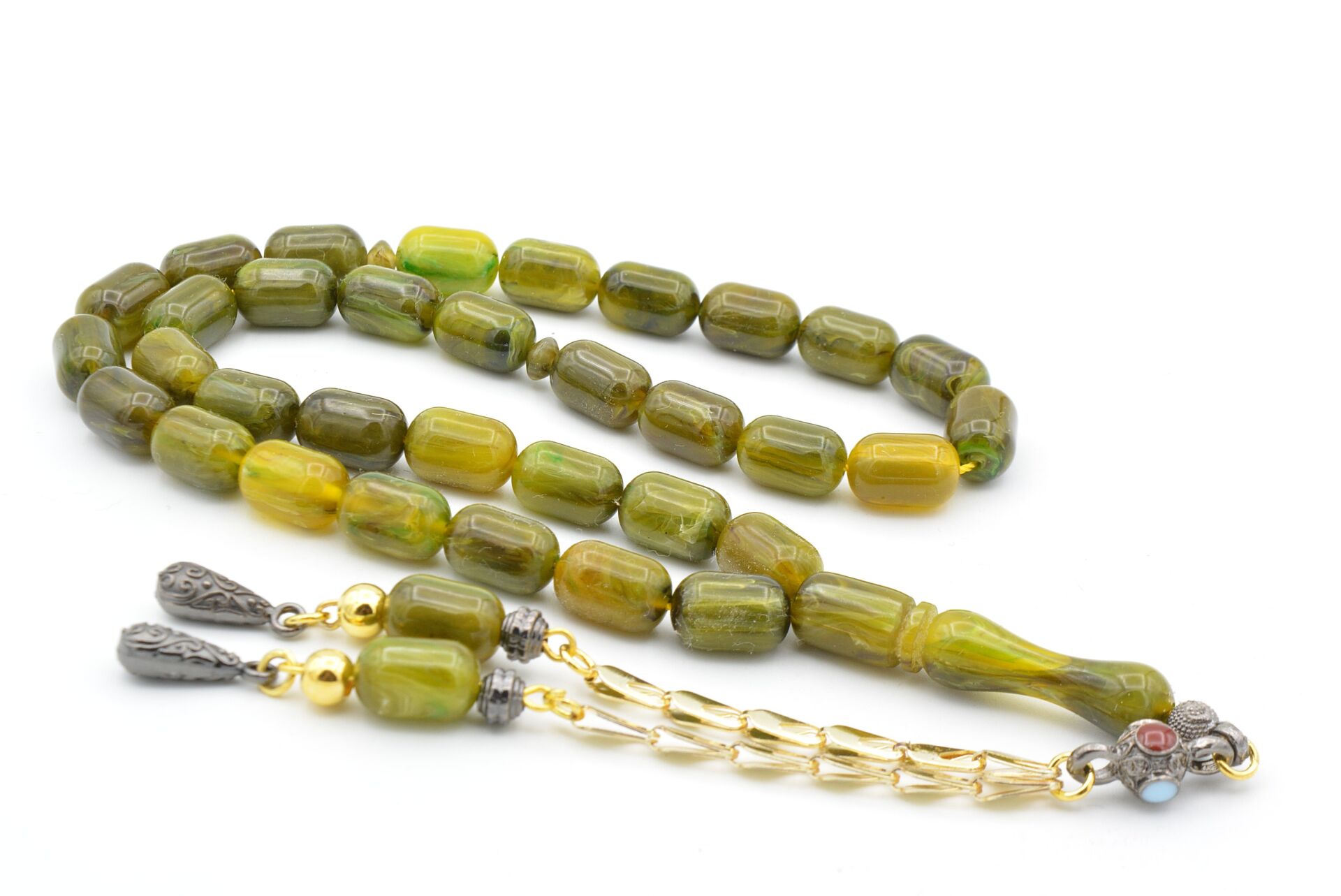 Kapsül Kesim Hareli Yeşil Beyrut Kehribar Tesbih