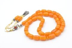 Kapsül Kesim Hareli Turuncu Beyrut Kehribar Tesbih