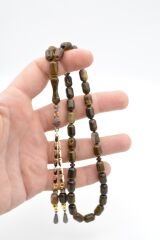 Kapsül Kesim Hareli Koyu Yeşil Beyrut Kehribar Tesbih