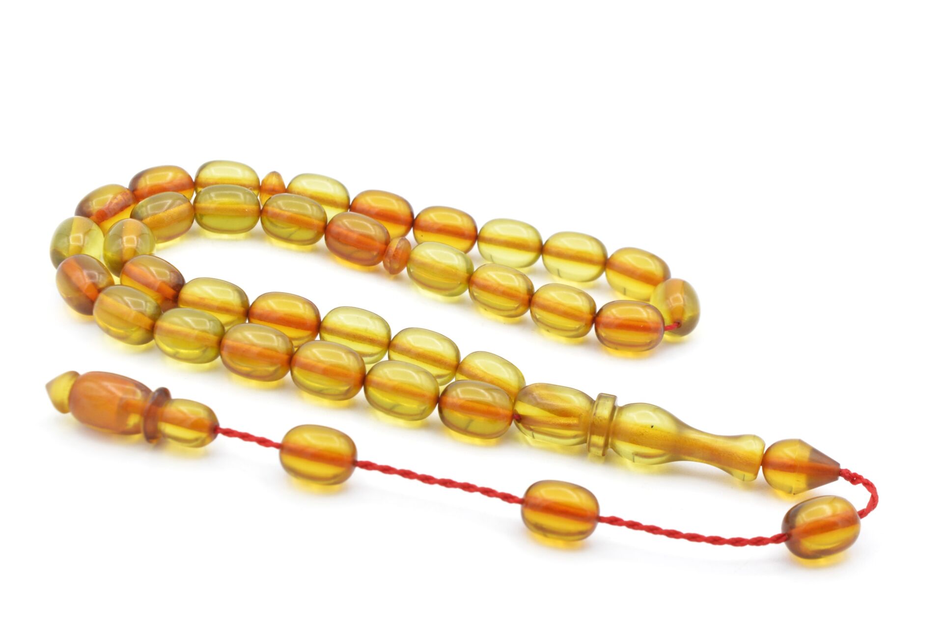 Usta İşi Kapsül Kesim Günlük Boy Açık Yeşil Sıkma Kehribar Tesbih