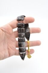 İri Taneli Hareli Kahverengi Toz Kehribar Balık Tesbih