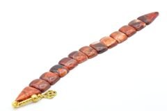 İri Taneli Hareli Bordo Toz Kehribar Balık Tesbih