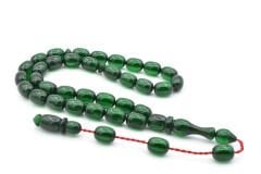 Usta İşi Kapsül Kesim Günlük Boy Yeşil Sıkma Kehribar Tesbih