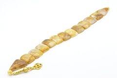 İri Taneli Hareli Bej Toz Kehribar Balık Tesbih