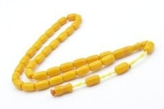 Hakkı Usta İmzalı Kapsül Kesim Sarı Sıkma Kehribar Tesbih 001