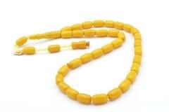 Hakkı Usta İmzalı Kapsül Kesim Sarı Sıkma Kehribar Tesbih 001