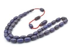 Usta İşi Sistemli Badem Kesim Koyu Mavi Katalin Tesbih