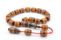 Nael Kaplan İmzalı Sürmeli Turuncu Sıkma Kehribar Efe Maskot Tesbih