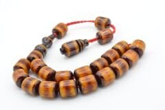 Nael Kaplan İmzalı Sürmeli Turuncu Sıkma Kehribar Efe Maskot Tesbih