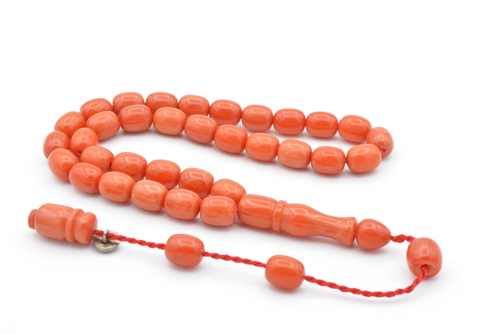 Şükrü Baba İmzalı Bilek Boy Turuncu Katalin Tesbih