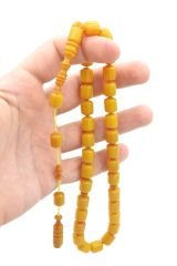 Usta İşi Sistemli Fıçı Kesim Sarı Katalin Tesbih