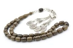 Kapsül Kesim İri Boy Hareli Yeşil Katalin Tesbih