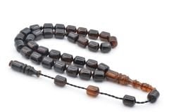 Usta İşi Sistemli Fıçı Kesim Turuncu Siyah Katalin Tesbih