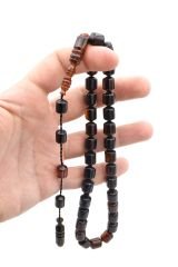 Usta İşi Sistemli Fıçı Kesim Turuncu Siyah Katalin Tesbih