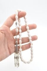 Kapsül Kesim İri Boy Beyaz Katalin Tesbih