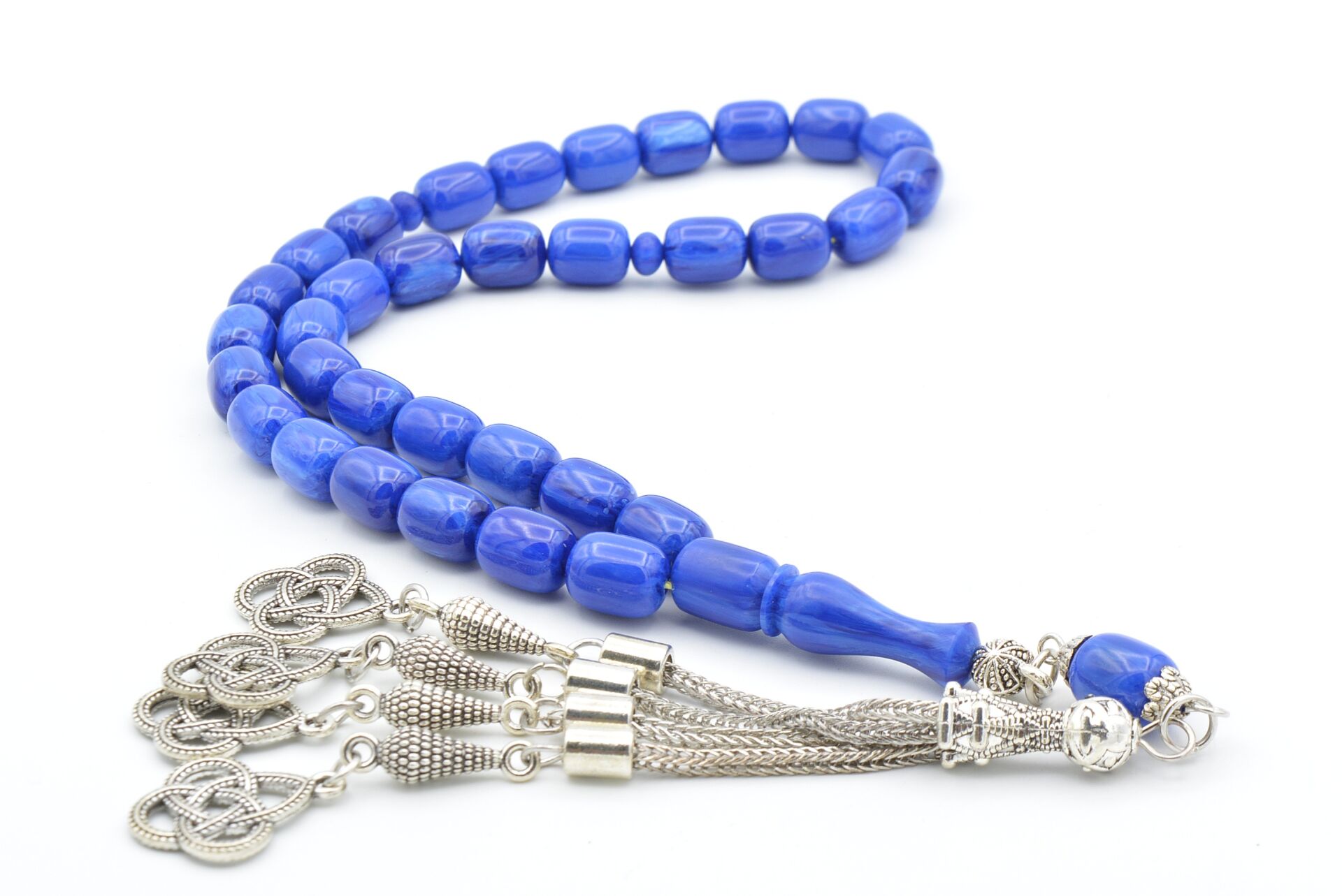 Kapsül Kesim İri Boy Hareli Lacivert Katalin Tesbih