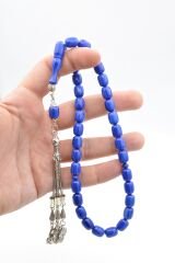 Kapsül Kesim İri Boy Hareli Lacivert Katalin Tesbih